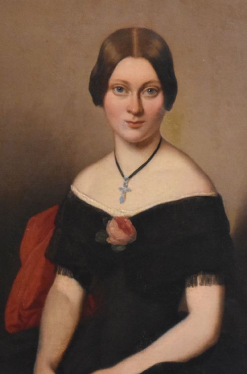 VICTORIAN OIL PORTRAIT OF JOANNA CAPELCURE - ADDITIONAL PHOTO 3