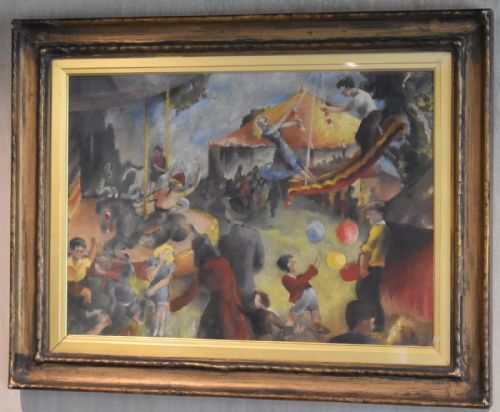 FAIRGROUND OIL PAINTING BY EVELIN WINIFRED ASTON 18911975 - ADDITIONAL PHOTO 2