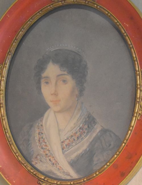 PAIR OF FRENCH WATERCOLOUR PORTRAITS - ADDITIONAL PHOTO 3