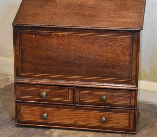 SUPERB GEORGIAN OAK CANDLE BOX - ADDITIONAL PHOTO 2