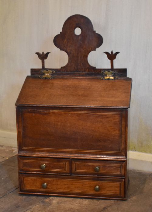 SUPERB GEORGIAN OAK CANDLE BOX - ADDITIONAL PHOTO 3