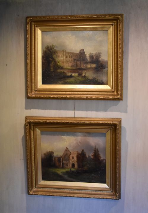 pair of victorian oil paintings by msinclair - CATEGORY: ANTIQUE ART - DATED 1880