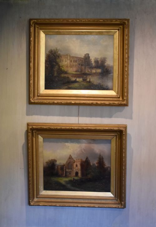 PAIR OF VICTORIAN OIL PAINTINGS BY MSINCLAIR - ADDITIONAL PHOTO 1