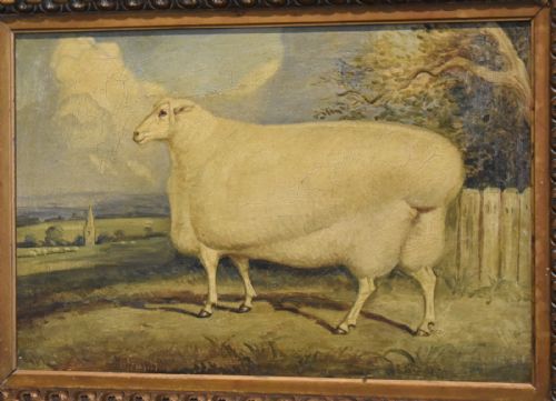 SUPERB PRIZE SHEEP OIL PAINTING - ADDITIONAL PHOTO 3
