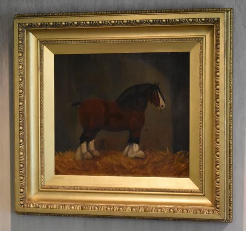 SUPERB VICTORIAN SHIRE HORSE PAINTING - ADDITIONAL PHOTO 1