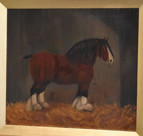 SUPERB VICTORIAN SHIRE HORSE PAINTING - ADDITIONAL PHOTO 4