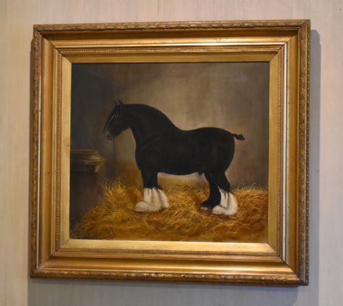 superb victorian shire horse oil painting - CATEGORY: ANTIQUE ART - DATED 1900