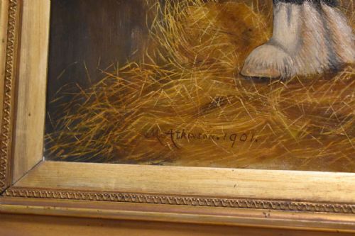 SUPERB VICTORIAN SHIRE HORSE OIL PAINTING - ADDITIONAL PHOTO 5