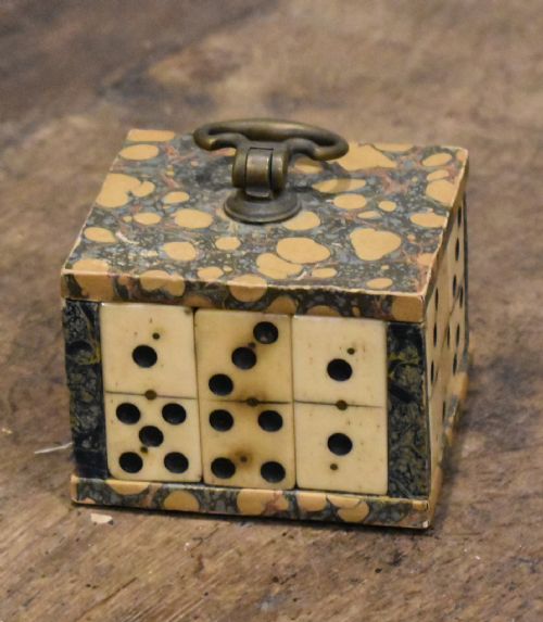 unusual victorian domino paperweight - CATEGORY: ANTIQUE MISCELLANEOUS - DATED 1850
