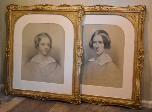 SUPERB PAIR OF LARGE PORTRAIT DRAWINGS BY JSTEMPLETON - ADDITIONAL PHOTO 2