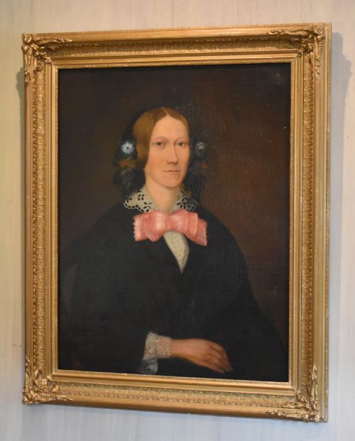 VICTORIAN NAVE OIL PAINTING PORTRAIT OF A LADY - ADDITIONAL PHOTO 1
