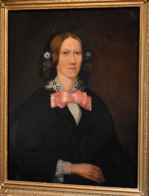 VICTORIAN NAVE OIL PAINTING PORTRAIT OF A LADY - ADDITIONAL PHOTO 2