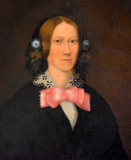 VICTORIAN NAVE OIL PAINTING PORTRAIT OF A LADY - ADDITIONAL PHOTO 3
