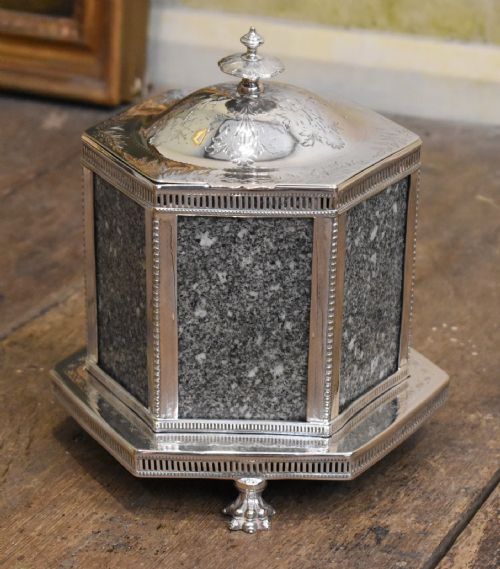 fine victorian silver plate biscuit box or barrel - CATEGORY: ANTIQUE SILVER - DATED VICTORIAN