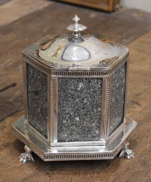 FINE VICTORIAN SILVER PLATE BISCUIT BOX OR BARREL - ADDITIONAL PHOTO 2