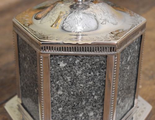 FINE VICTORIAN SILVER PLATE BISCUIT BOX OR BARREL - ADDITIONAL PHOTO 3