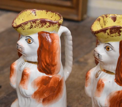 PAIR OF VICTORIAN STAFFORDSHIRE DOG TOBY JUGS - ADDITIONAL PHOTO 2