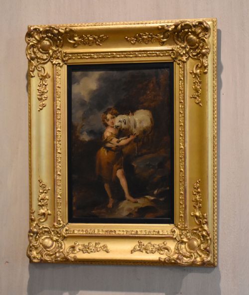 oil painting after murillo the infant saint john - CATEGORY: ANTIQUE ART - DATED 1850