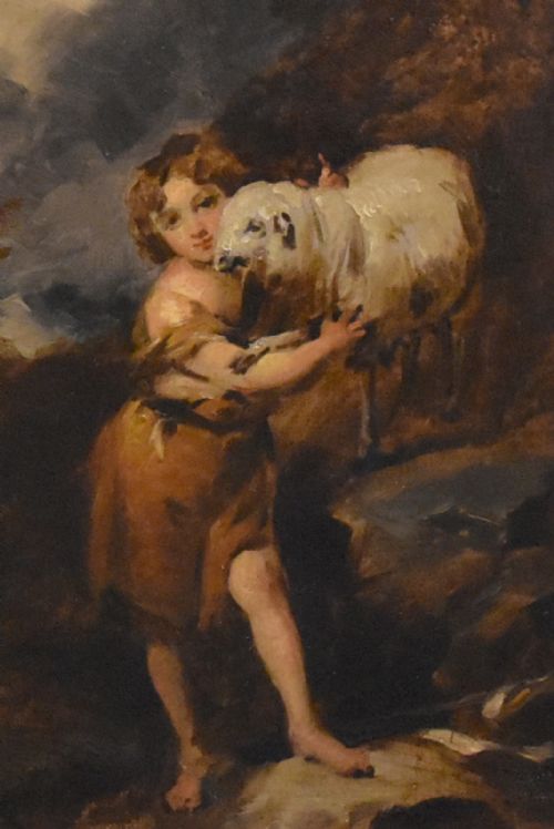 OIL PAINTING AFTER MURILLO THE INFANT SAINT JOHN - ADDITIONAL PHOTO 4
