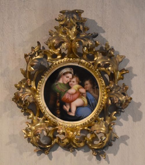 porcelain plaque in original giltwood frame - CATEGORY: ANTIQUE CERAMICS - DATED 1890