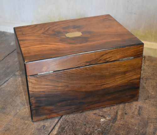 LARGE VICTORIAN FIGURED WALNUT JEWELLERY AND WRITING BOX - ADDITIONAL PHOTO 5