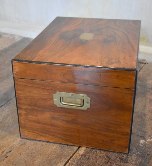 LARGE VICTORIAN FIGURED WALNUT JEWELLERY AND WRITING BOX - ADDITIONAL PHOTO 7