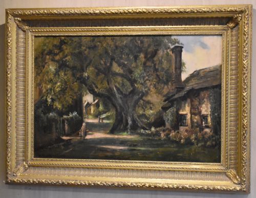 A SOMERSETSHIRE VILLAGE OIL PAINTING BY HENRY HADFIELD CUBLEY - ADDITIONAL PHOTO 1