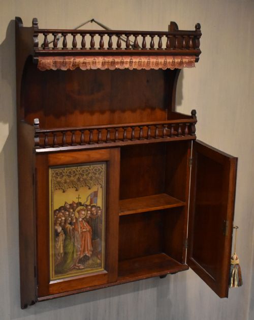 VICTORIAN GOTHIC REVIVAL HANGING CUPBOARD - ADDITIONAL PHOTO 7