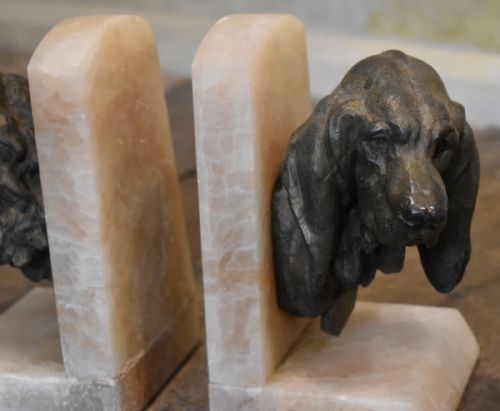 PAIR OF BOOKENDS MOUNTED WITH DOGS - ADDITIONAL PHOTO 2