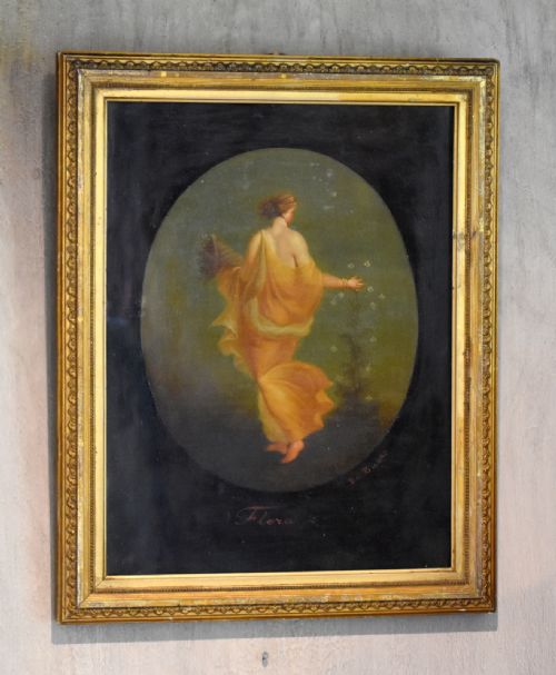 GODDESS FLORA OIL PAINTING BY LUIGI DEL BUONO - ADDITIONAL PHOTO 1