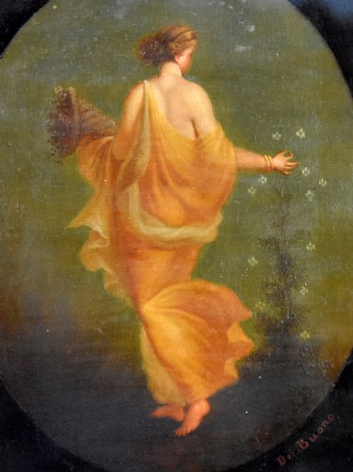 GODDESS FLORA OIL PAINTING BY LUIGI DEL BUONO - ADDITIONAL PHOTO 3