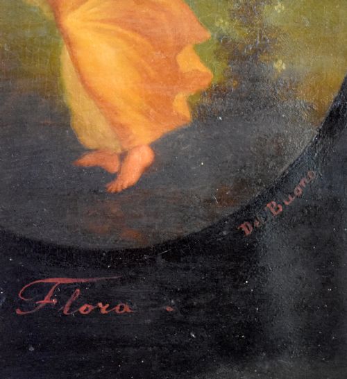 GODDESS FLORA OIL PAINTING BY LUIGI DEL BUONO - ADDITIONAL PHOTO 4