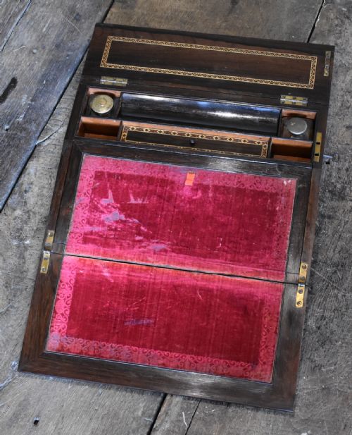 FINE VICTORIAN TUNBRIDGE WARE WRITING SLOPE - ADDITIONAL PHOTO 2