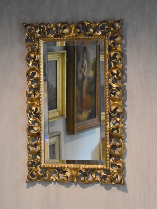 florentine giltwood mirror - CATEGORY: ANTIQUE MIRRORS - DATED 1890