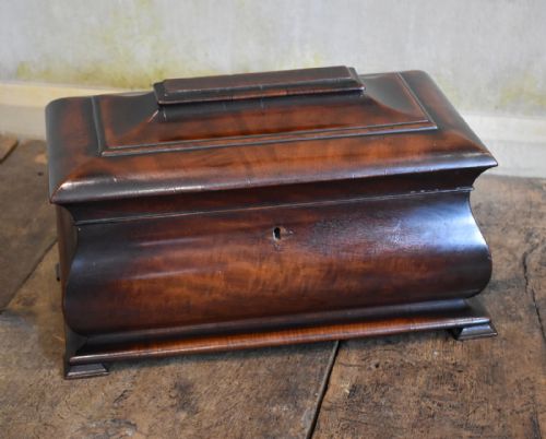 superb late regency mahogany tea caddy - CATEGORY: ANTIQUE BOXES - DATED REGENCY