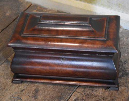 SUPERB LATE REGENCY MAHOGANY TEA CADDY - ADDITIONAL PHOTO 1