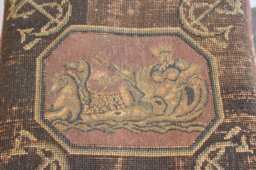 RARE GEORGIAN STOOL WITH ORIGINAL NAVAL NEEDLEWORK - ADDITIONAL PHOTO 6