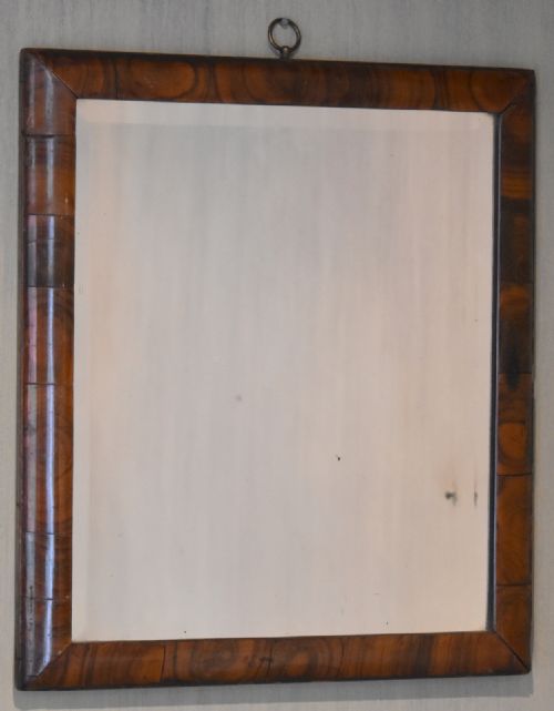 georgian figured walnut mirror - CATEGORY: ANTIQUE MIRRORS - DATED GEORGIAN