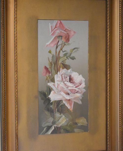 STILL LIFE OIL PAINTING OF ROSES - ADDITIONAL PHOTO 2