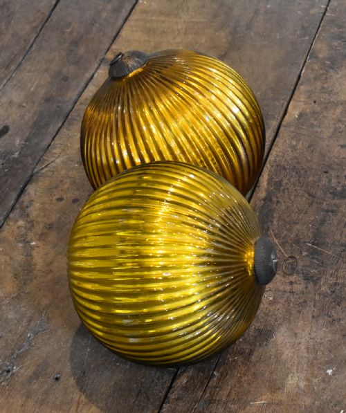 pair of large glass witches balls - CATEGORY: ANTIQUE MISCELLANEOUS - DATED 1900