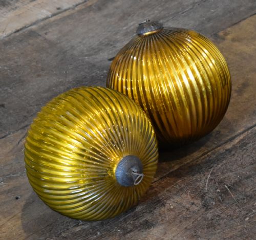 PAIR OF LARGE GLASS WITCHES BALLS - ADDITIONAL PHOTO 1