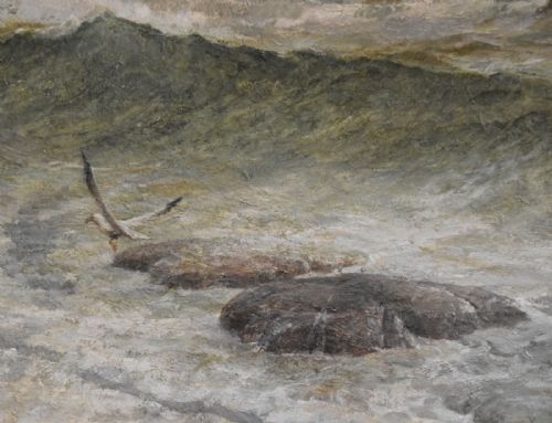 SEASCAPE OIL PAINTING BY CHARLES HERBERT THOMPSON - ADDITIONAL PHOTO 5