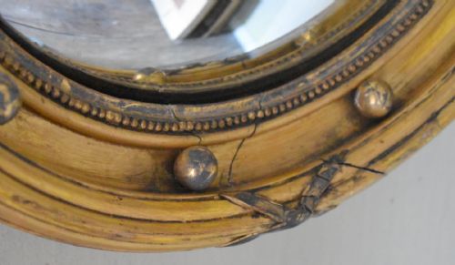 GOOD QUALITY GILT CONVEX MIRROR - ADDITIONAL PHOTO 1
