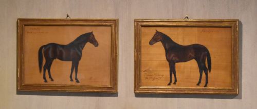 pair of italian horse oil paintings - CATEGORY: ANTIQUE MISCELLANEOUS - DATED 1930