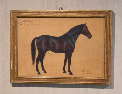 PAIR OF ITALIAN HORSE OIL PAINTINGS - ADDITIONAL PHOTO 8