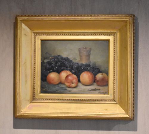 fine still life oil painting by edward adams - CATEGORY: ANTIQUE ART - DATED 1890