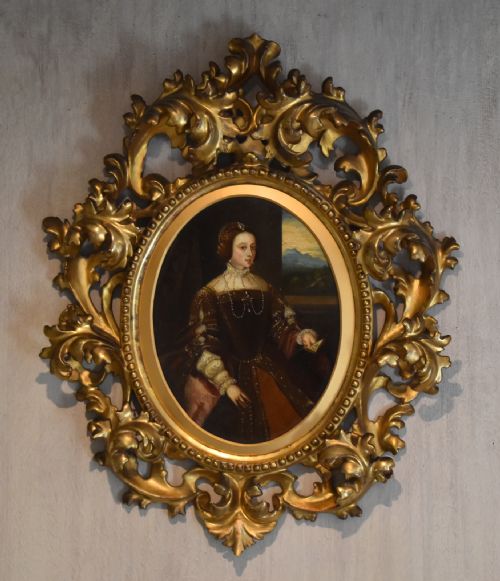 oil painting portrait of isabella of portugal after titian - CATEGORY: ANTIQUE ART - DATED 1890