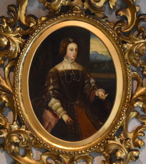 OIL PAINTING PORTRAIT OF ISABELLA OF PORTUGAL AFTER TITIAN - ADDITIONAL PHOTO 2