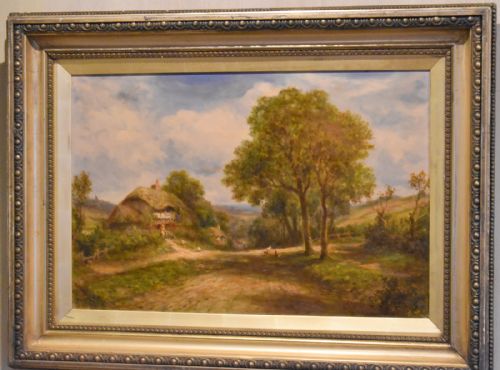 FINE COTTAGE SCENE OIL ON CANVAS BY LRICHARDS - ADDITIONAL PHOTO 2