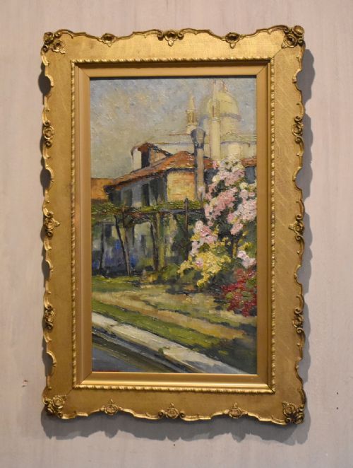 venetian scene oil painting - CATEGORY: ANTIQUE ART - DATED 1940